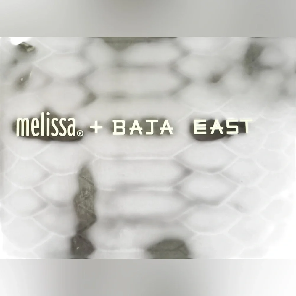 Melissa x Baja East Black Python Textured Men's Shoes - Picture 2 of 8